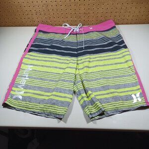 Hurley mens colorful striped Phantom swim surf board shorts 36 EUC
